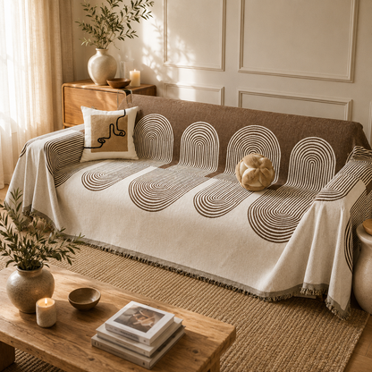 Boho Chic Chenille Bankhoes – Dubbelzijdig & Machinewasbaar | Oase Wonen