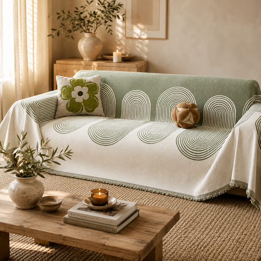 Boho Chic Chenille Bankhoes – Dubbelzijdig & Machinewasbaar | Oase Wonen